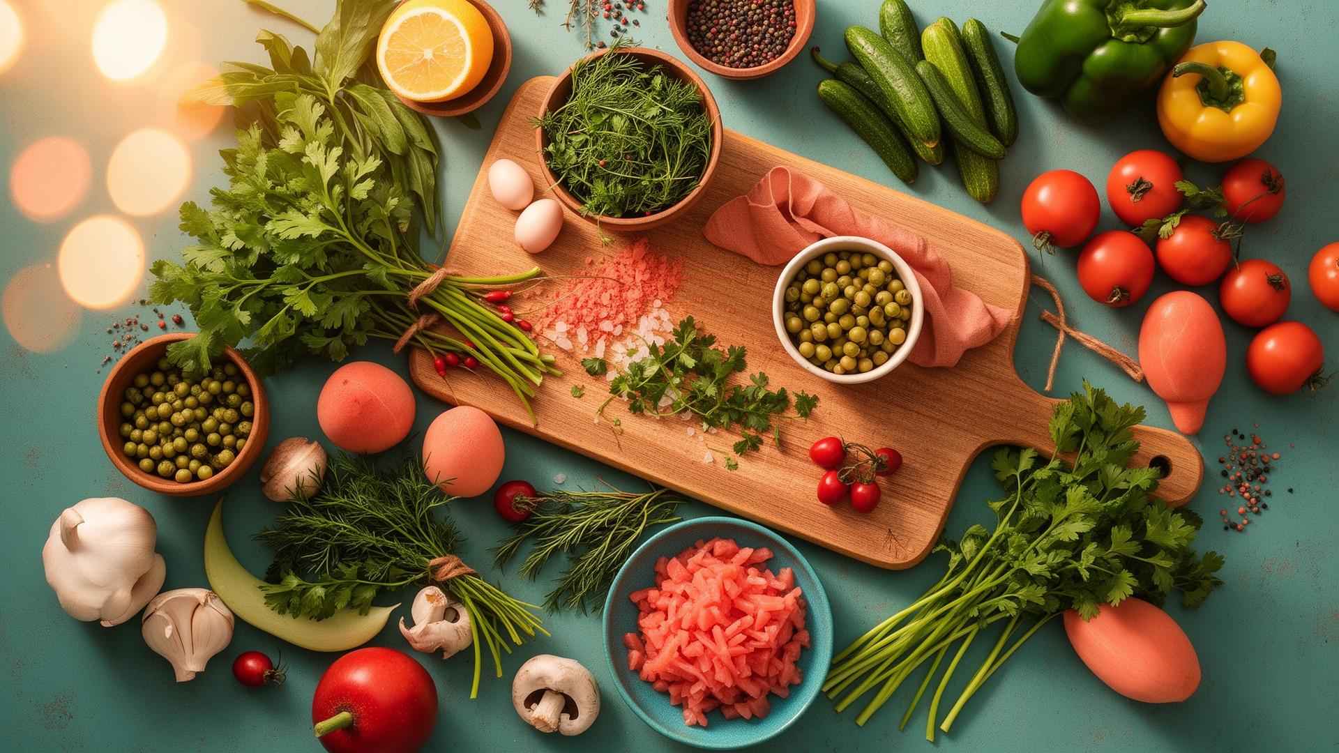 Ingredientes frescos de cocina